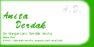 anita derdak business card